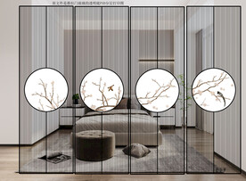 高清分层透明底推拉门玻璃打印图