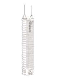 深圳建筑地王大厦线稿原创