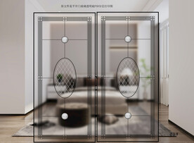 高清分层透明底推拉门玻璃打印图