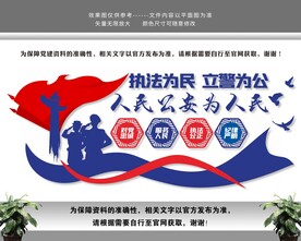人民公安警察警队警署文化墙