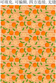 水果印花图案 橙子图案