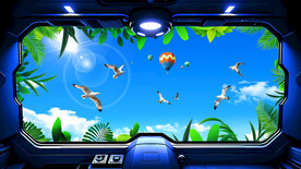 蓝天白云立体画