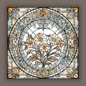 素雅教堂蒂凡尼玻璃穹顶吊顶图案