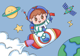 卡通宇航员简笔画