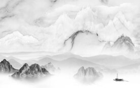 中式 灰色意境山水 Tif分层