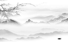 爆款 奢雅灰山水画 TiF分层