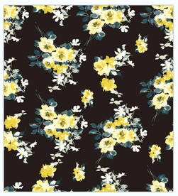 黑底花 数码印花