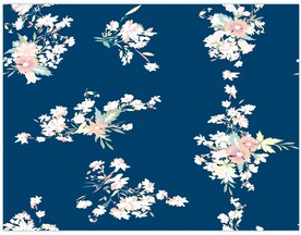 蓝底 碎花 数码印花