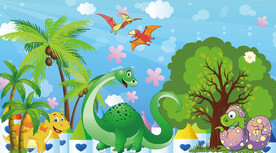 恐龙儿童房背景墙