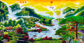 山水风景画 迎客松挂画
