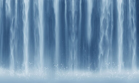 瀑布山水水墨画