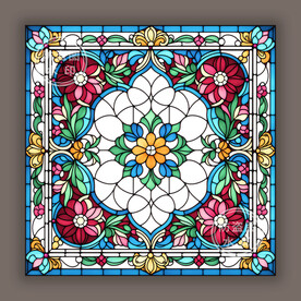古典主义教堂蒂凡尼彩晶玻璃图案