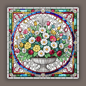 古典主义教堂蒂凡尼彩晶玻璃贴图