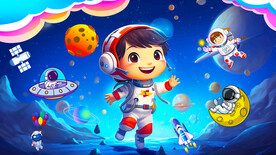 卡通儿童房宇航员背景墙