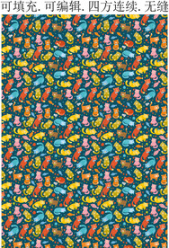 卡通小猫图案  可爱猫咪 印花