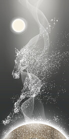 高清分层光影飞马玄关画