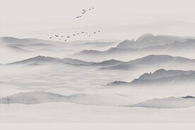 新中式水墨画意境山水
