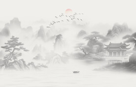 山水画背景墙