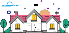 小房子卡通插画