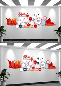 简约团队风采文化墙