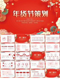 红色喜庆年货节活动策划PPT