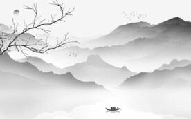 现代 意境灰色山水 TiF分层