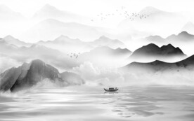 人气 意境灰色山水 TiF分层