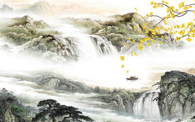 最新 客厅大气山水 Tif分层