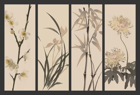 写意新中式装饰画梅兰竹菊