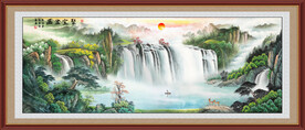 聚宝盆山水画