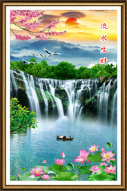 竖幅山水画