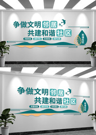 乐做文明邻居和谐社区文化墙