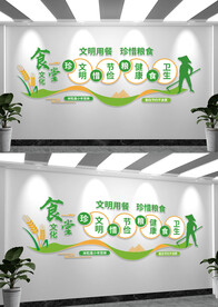 厉行节约反对浪费食堂文化墙