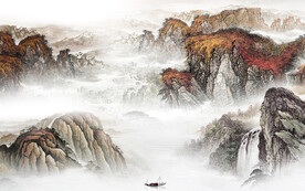 简约 最新客厅山水 tif分层