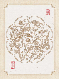 凤凰传统纹样矢量插画
