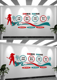 珍惜粮食拒绝浪费食堂文化墙