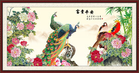 孔雀牡丹图