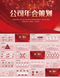 红色喜庆企业公司年会策划PPT