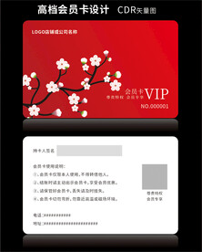 红色储值卡VIP卡会员卡