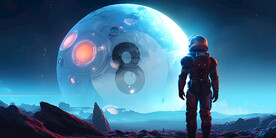 太空系列台球壁画广告展板背景墙