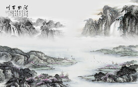 高清 新品客厅山水 Tif分层