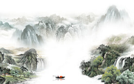 简约 新品客厅山水 Tif分层