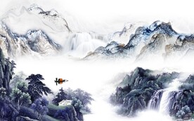 大气 新品客厅山水 Tif分层