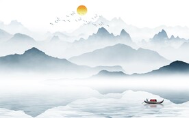 高清 淡雅中式山水 TiF分层