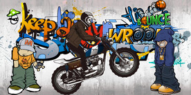 工装机车涂鸦背景