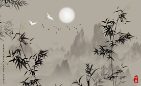 新中式竹子电视背景墙