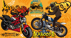 机车摩托车涂鸦背景