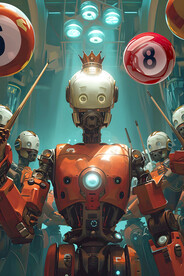 机器人台球挂画装饰画壁画展板