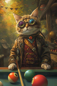 帅气猫咪挂画装饰画展板广告设计