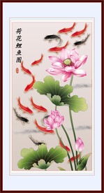 荷花鲤鱼图